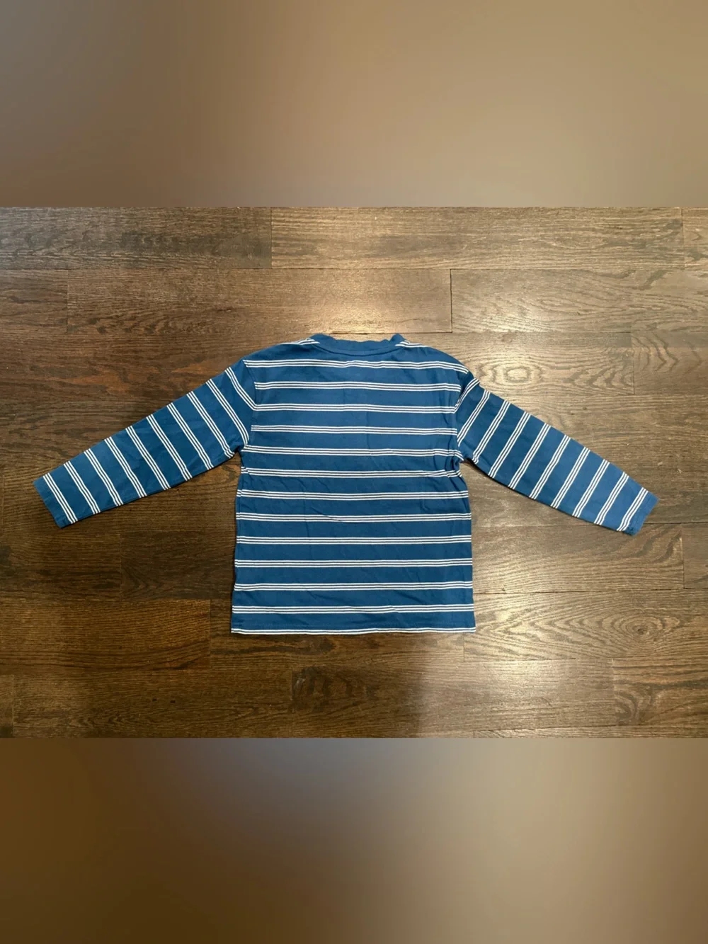 Boys GAP Blue & White Striped Long Sleeve Henley Top small 6/7